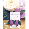 Purple and navy fine glitter petal dangles