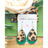 Leopard print and green teardrop