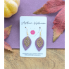 Purple matte gold leaf teardrop mini