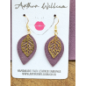 Purple matte gold leaf teardrop mini