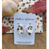 Cream, black and brown leopard print mini dangles