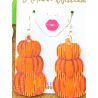 Triple stacked pumpkin earrings