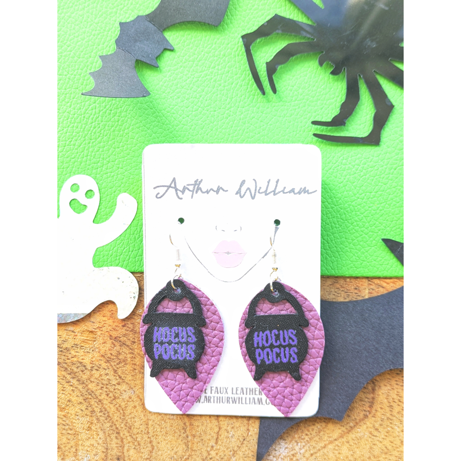 Purple and black cauldron dangles