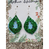 Green cutout tree teardrops