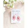 Pink rose mini dangles