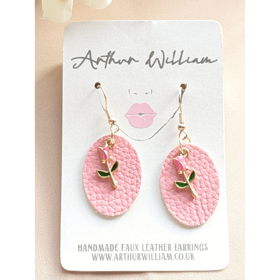 Pink rose mini dangles