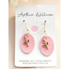 Pink rose mini dangles