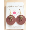 Wine red bow mini dangles