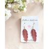 Red feather mini dangle
