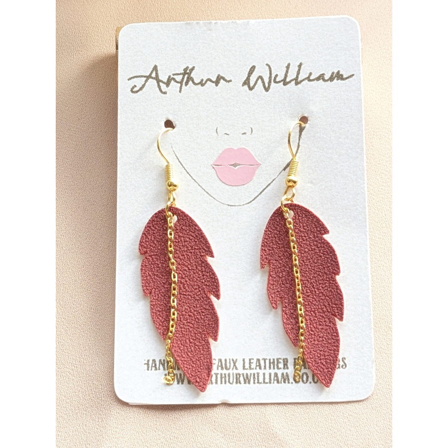 Red feather mini dangle
