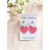 Leopard print and pink heart mini dangles