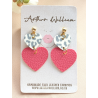 Leopard print and pink heart mini dangles