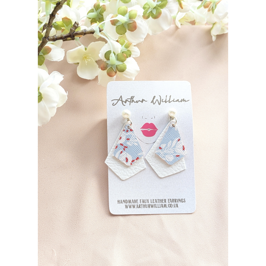 Light blue floral triangle mine dangle