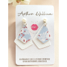 Light blue floral triangle mine dangle
