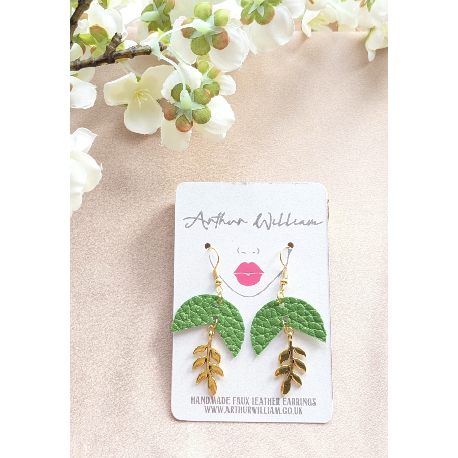 Green leaf mini dangles