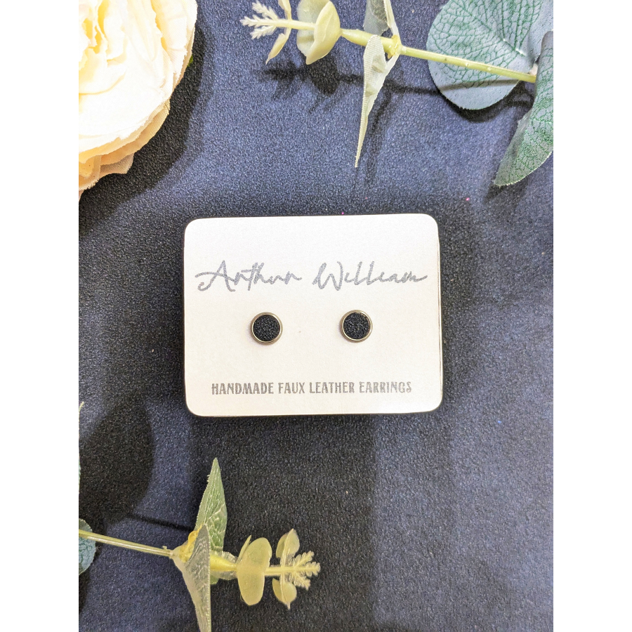 Navy blue faux suede 6mm studs