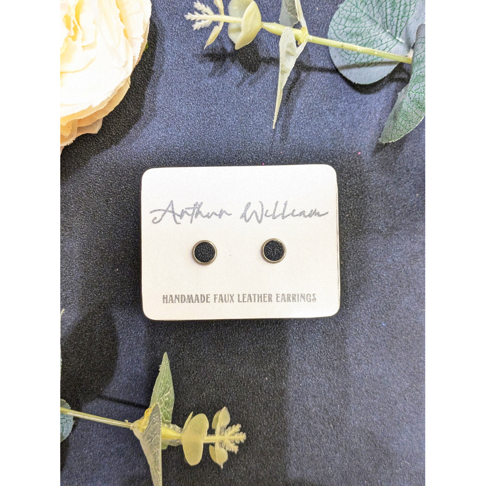 Navy blue faux suede 6mm studs