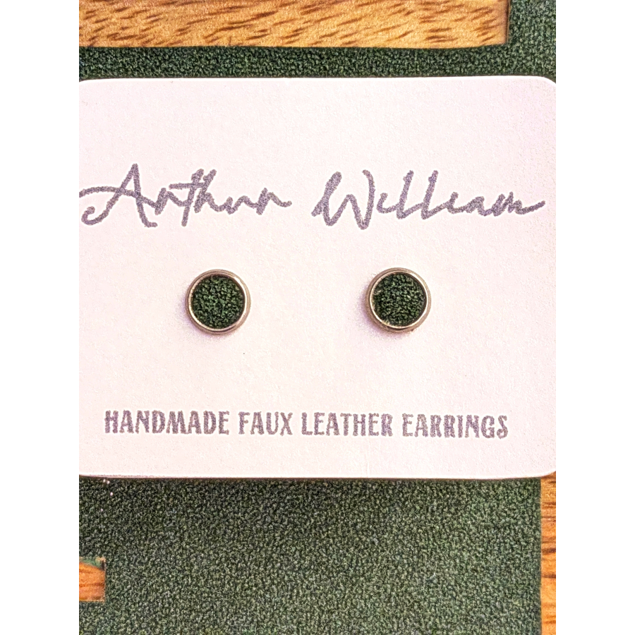 Dark green faux suede 6mm studs