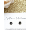Black patterned glitter 6mm studs