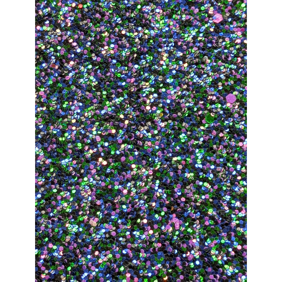 Black, green, blue and purple chunky glitter 6mm stud