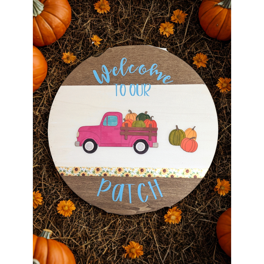 Welcome to our patch wooden sign