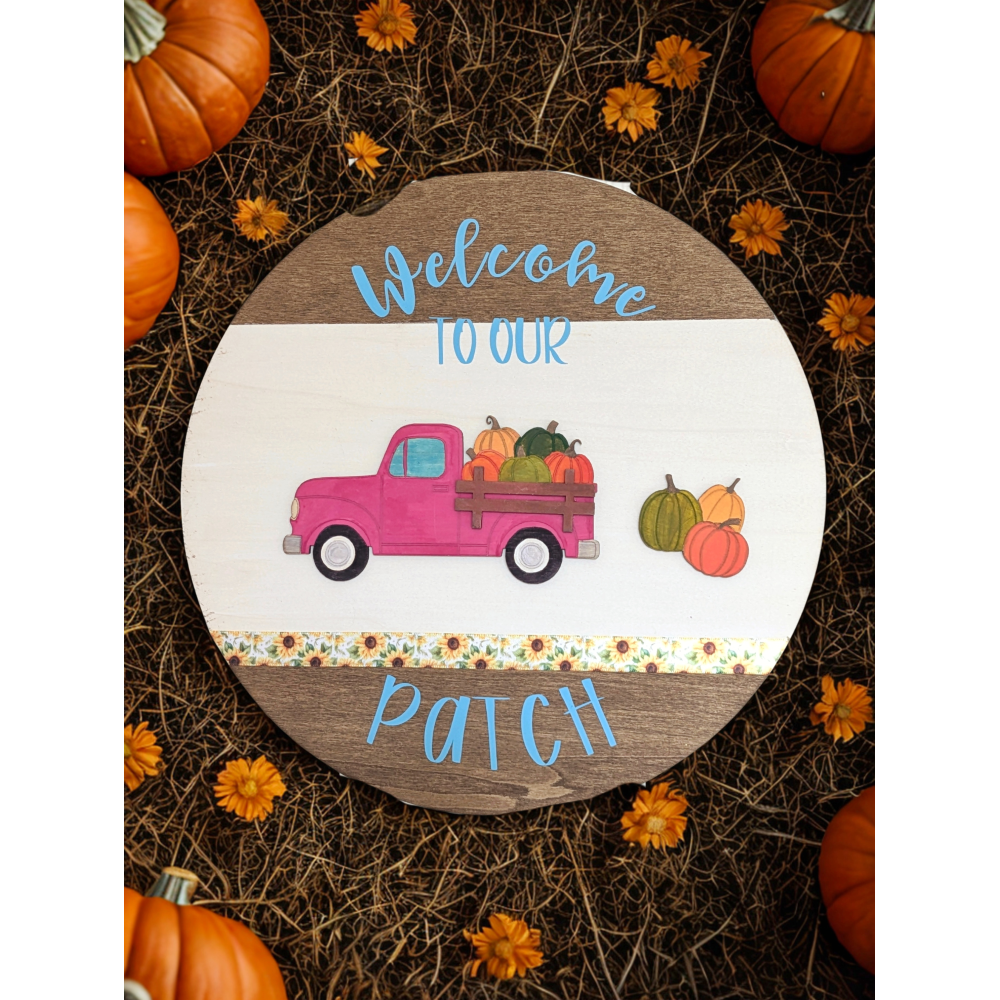 Welcome to our patch wooden sign